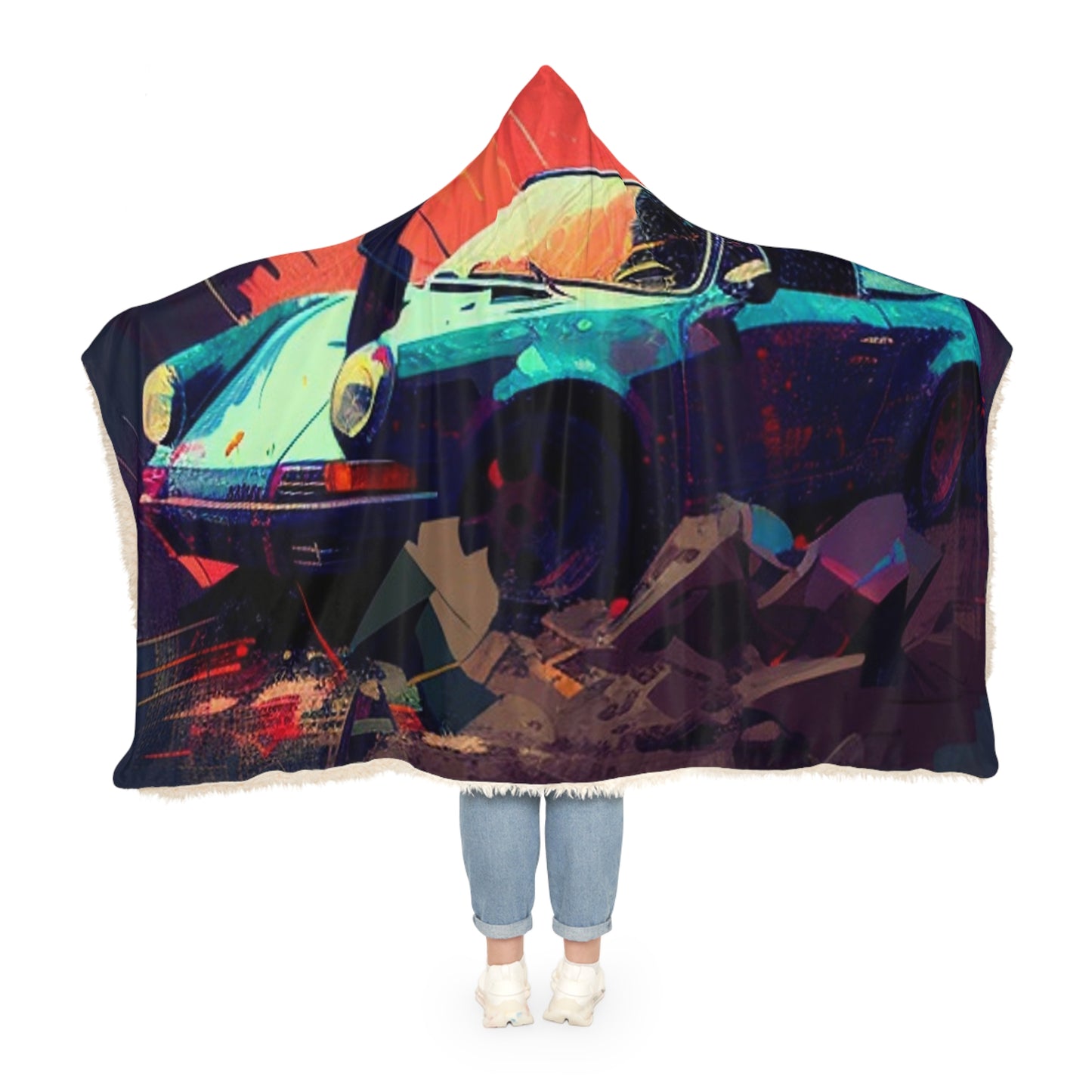 Snuggle Hooded Blanket Porsche Abstract 2