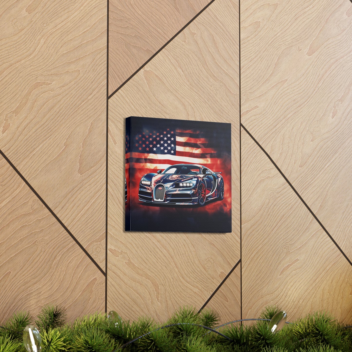 Canvas Gallery Wraps Abstract American Flag Background Bugatti 4