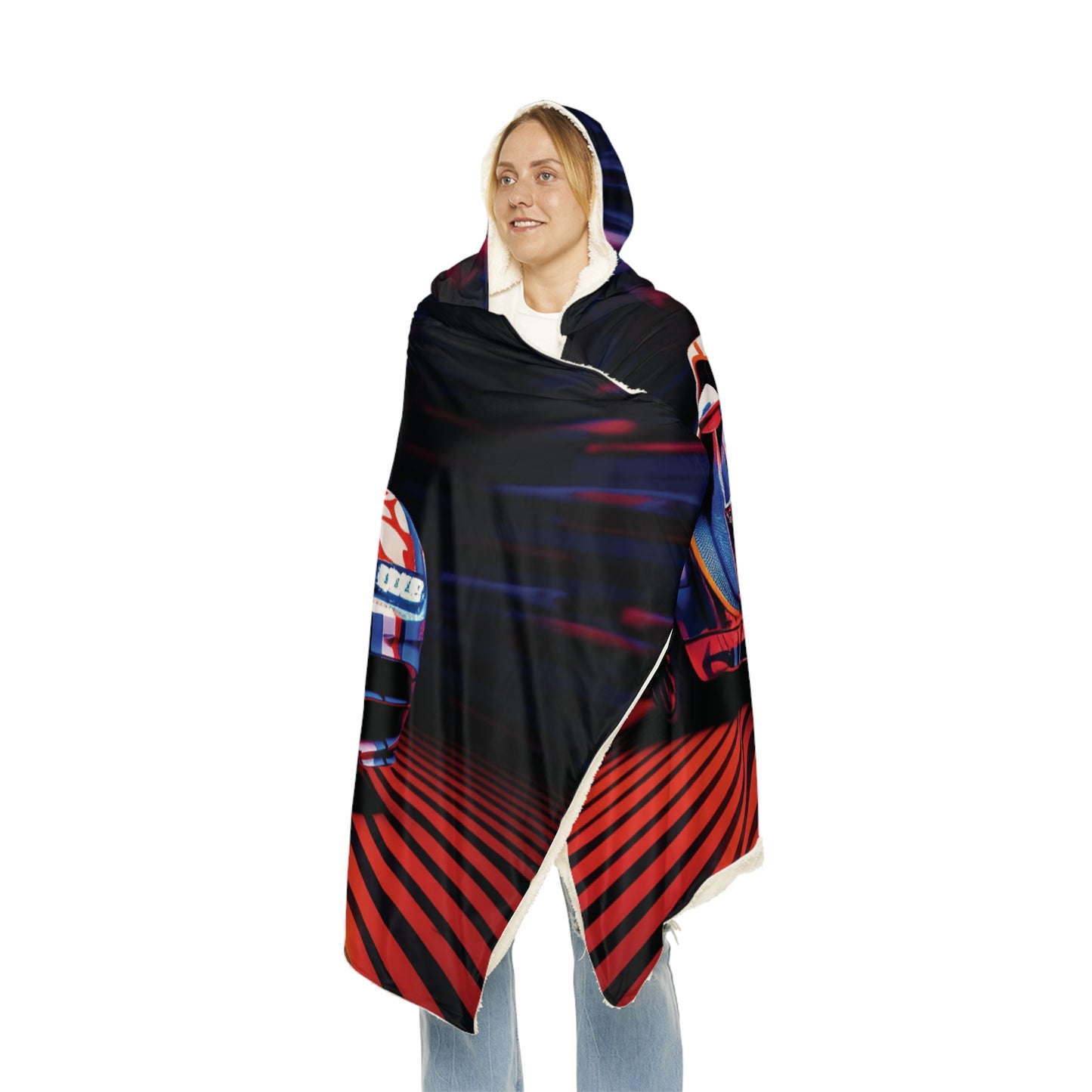 Snuggle Hooded Blanket Macro Bugatti American Flag 1