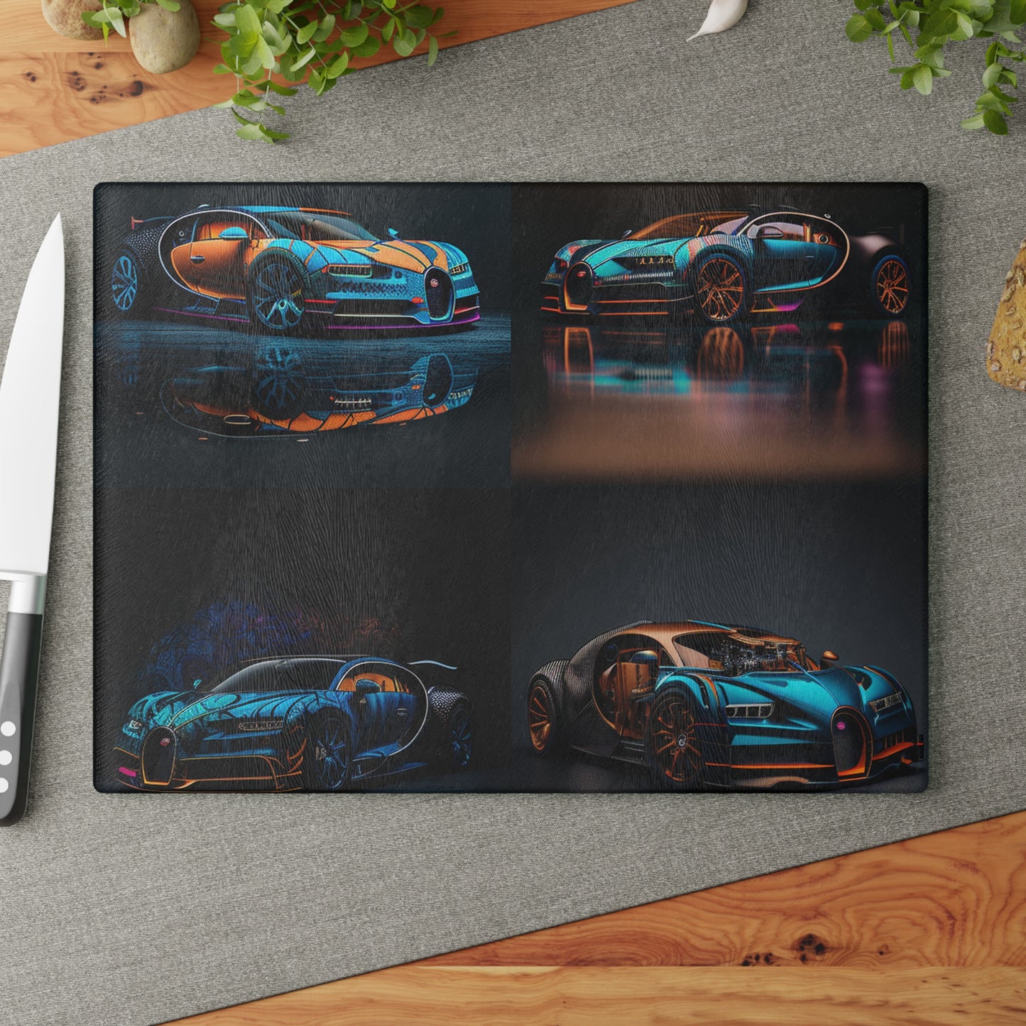 Glass Cutting Board Bugatti Blue 5