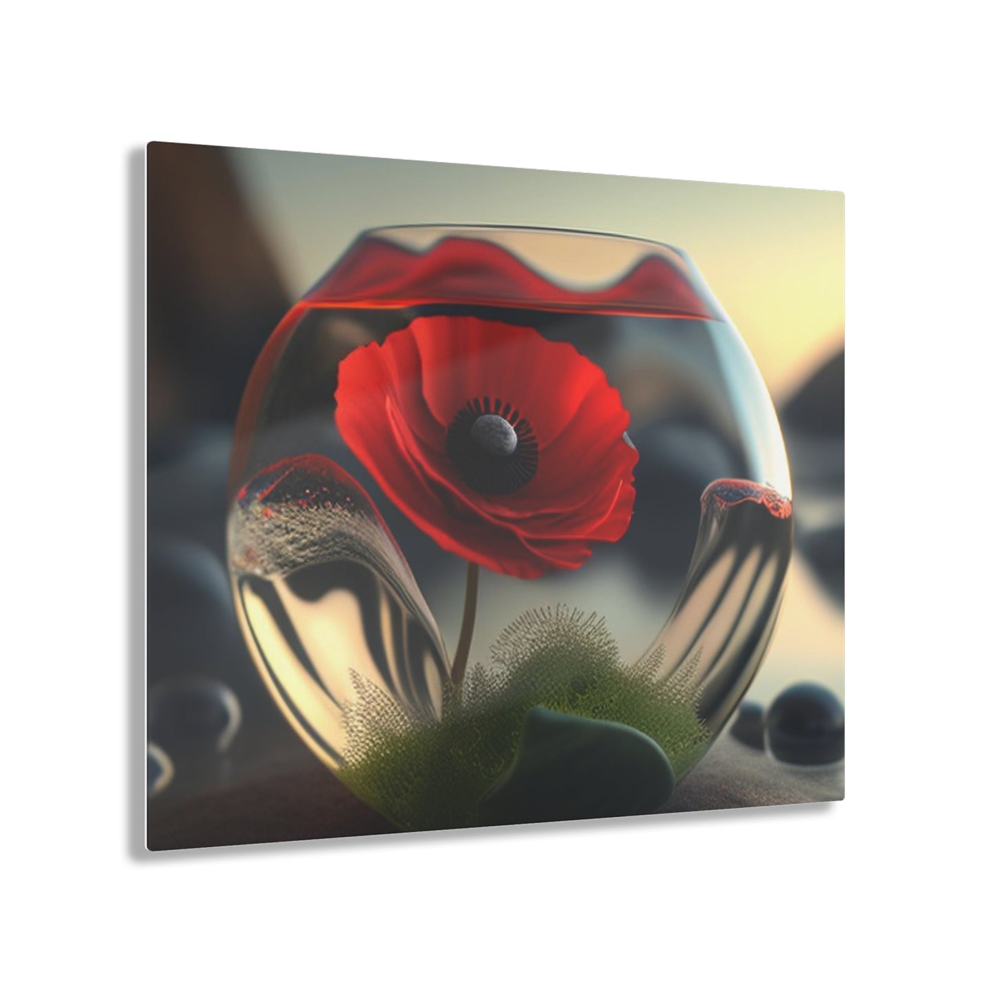 Acrylic Prints Red Anemone in a Vase 3