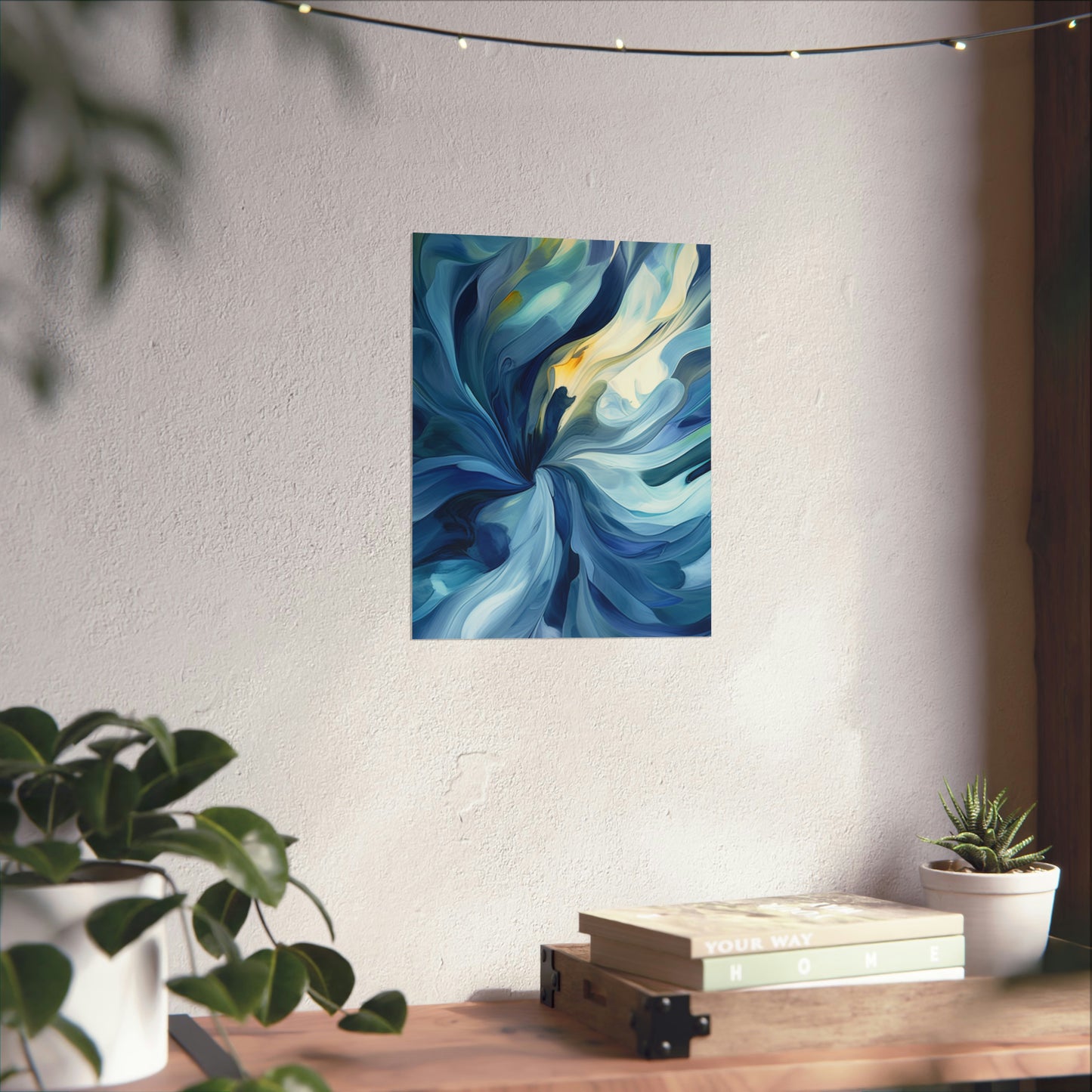 Premium Matte Vertical Posters Blue Tluip Abstract 4