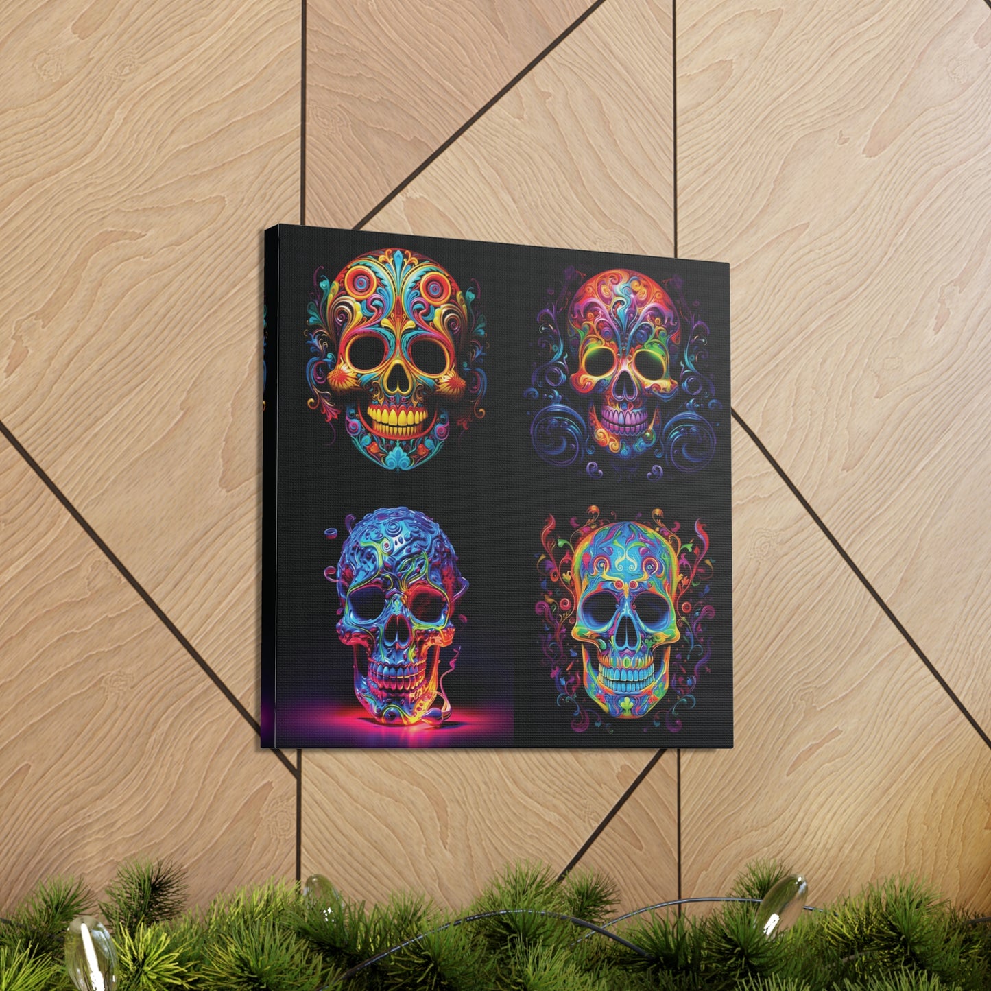 Canvas Gallery Wraps Macro Skull Color 5