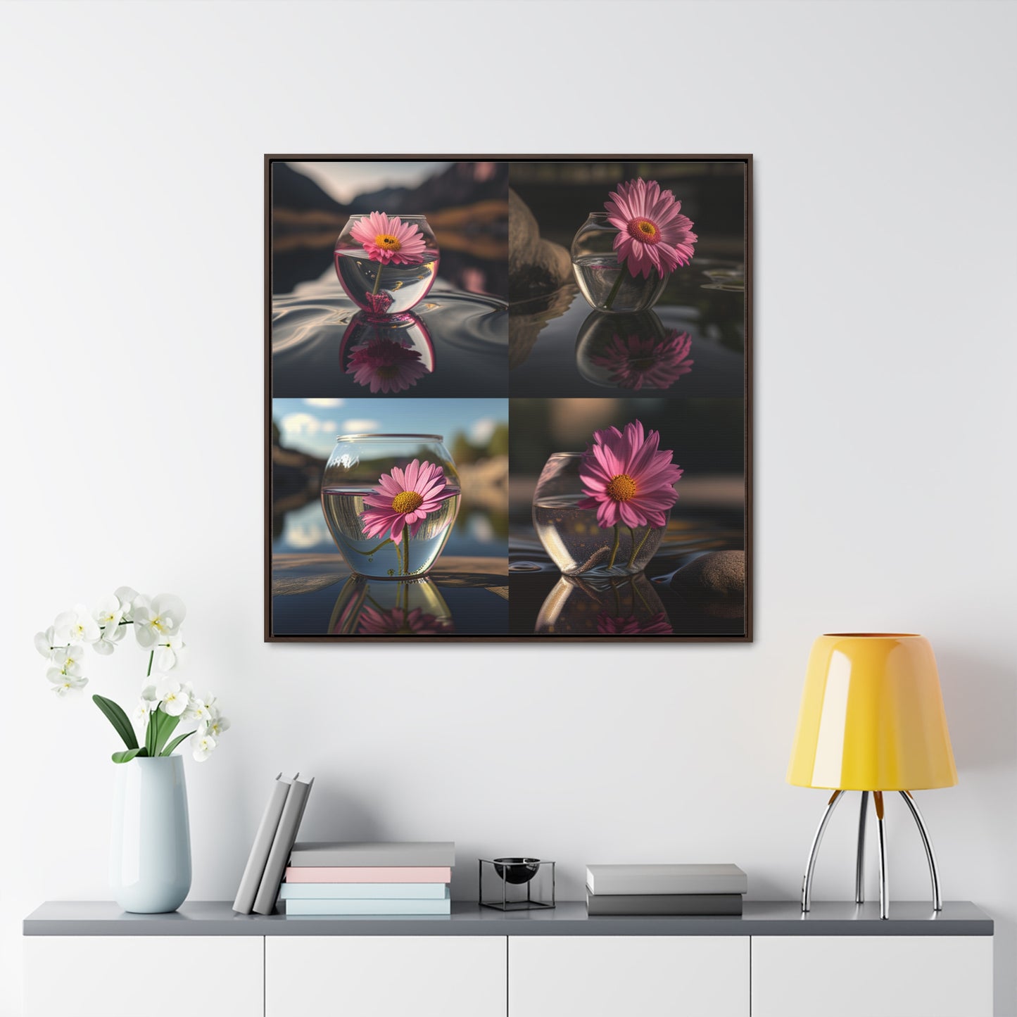 Gallery Canvas Wraps, Square Frame Pink Daisy 5