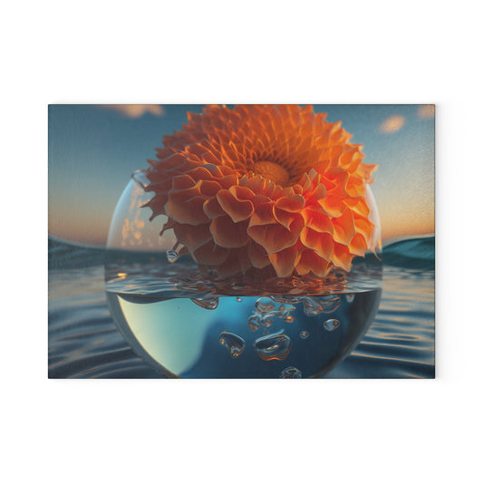 Glass Cutting Board Dahlia Orange 4