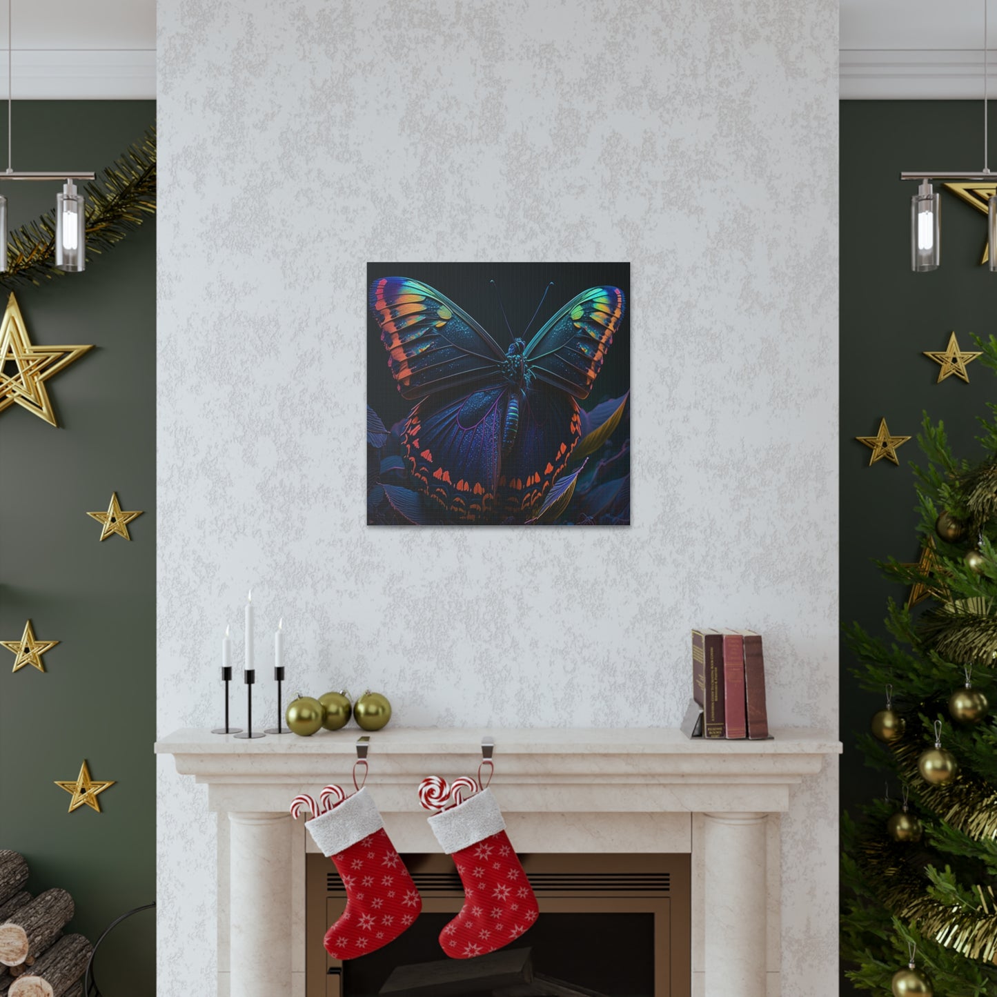 Canvas Gallery Wraps Hue Neon Butterfly 3