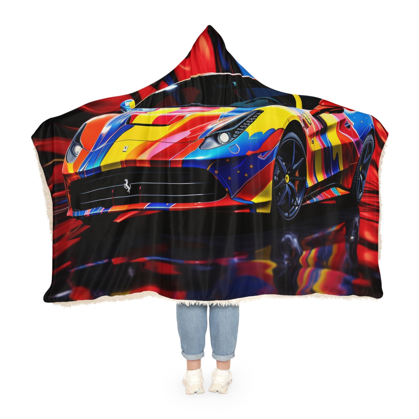 Snuggle Hooded Blanket Hyper Colorfull Ferrari 1