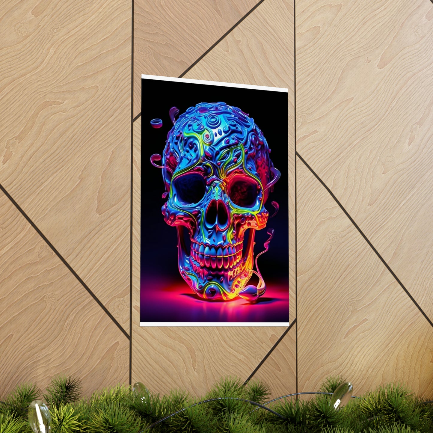 Premium Matte Vertical Posters Macro Skull Color 3