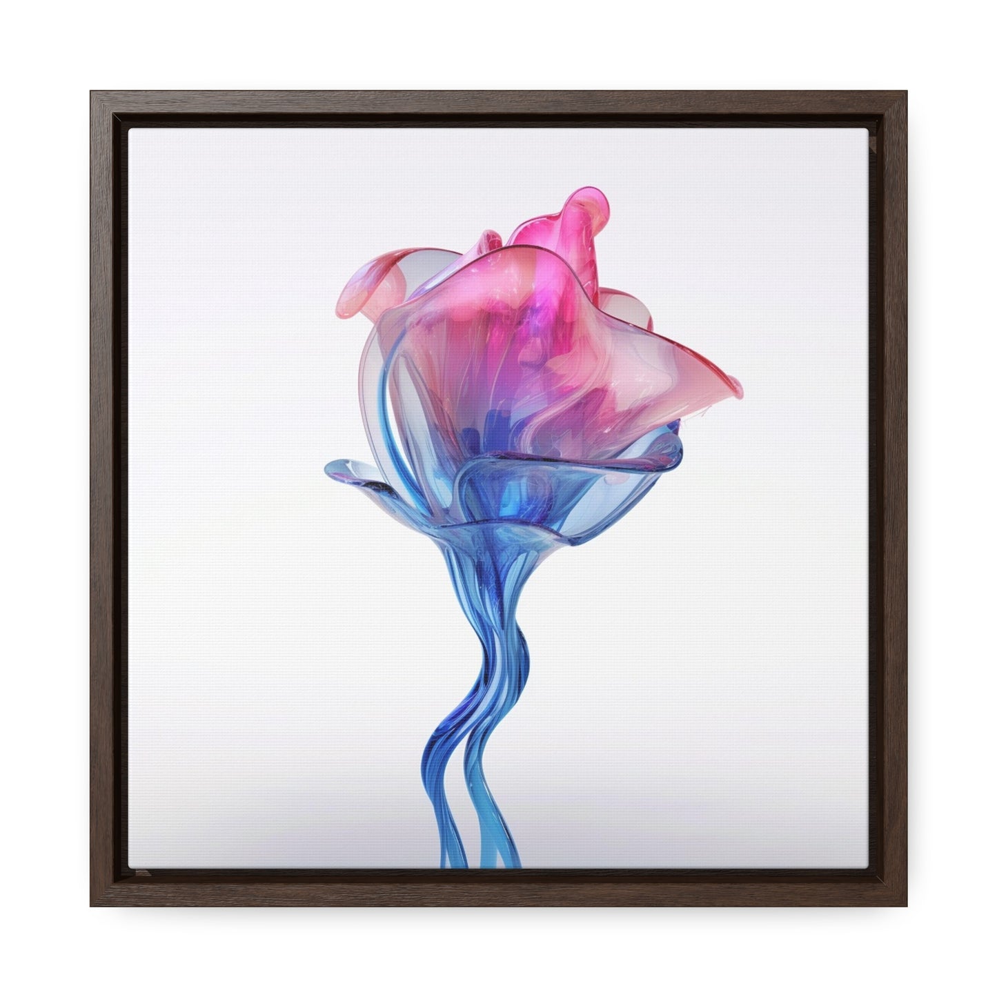 Gallery Canvas Wraps, Square Frame Pink & Blue Tulip Rose 4