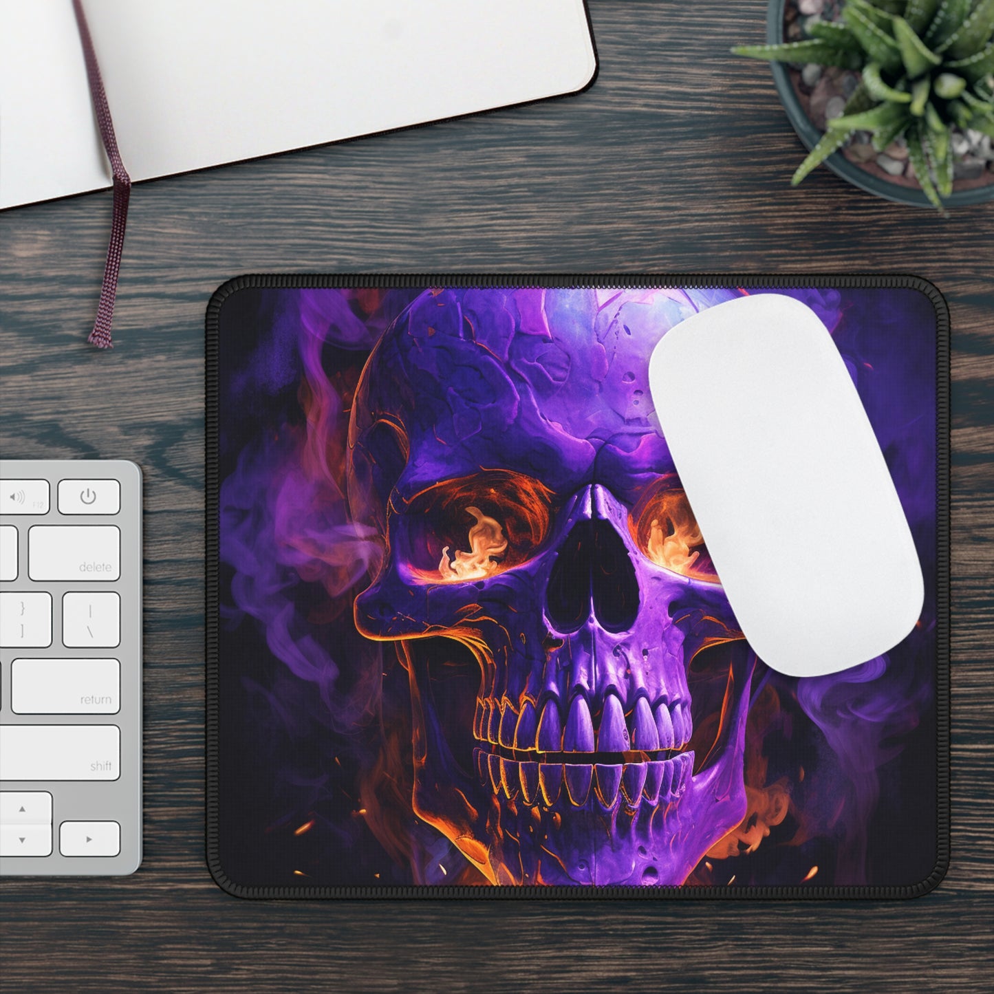 Gaming Mouse Pad  Skull Flames 1