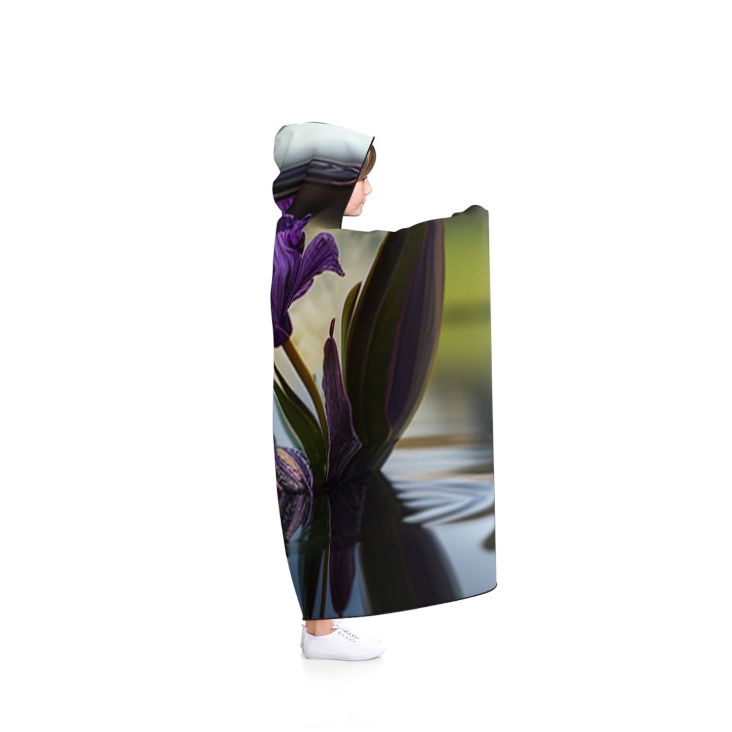 Hooded Blanket Purple Iris in a vase 3