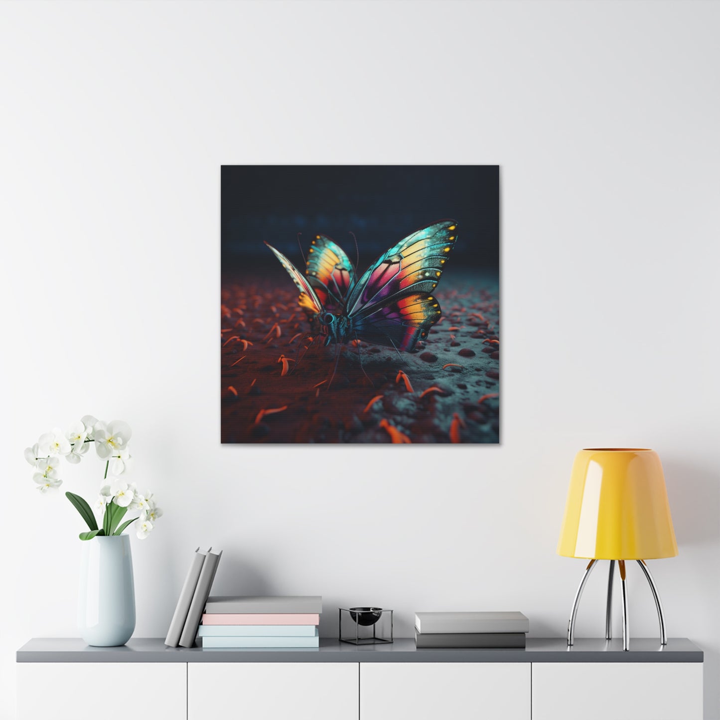 Canvas Gallery Wraps Hyper Colorful Butterfly Macro 1