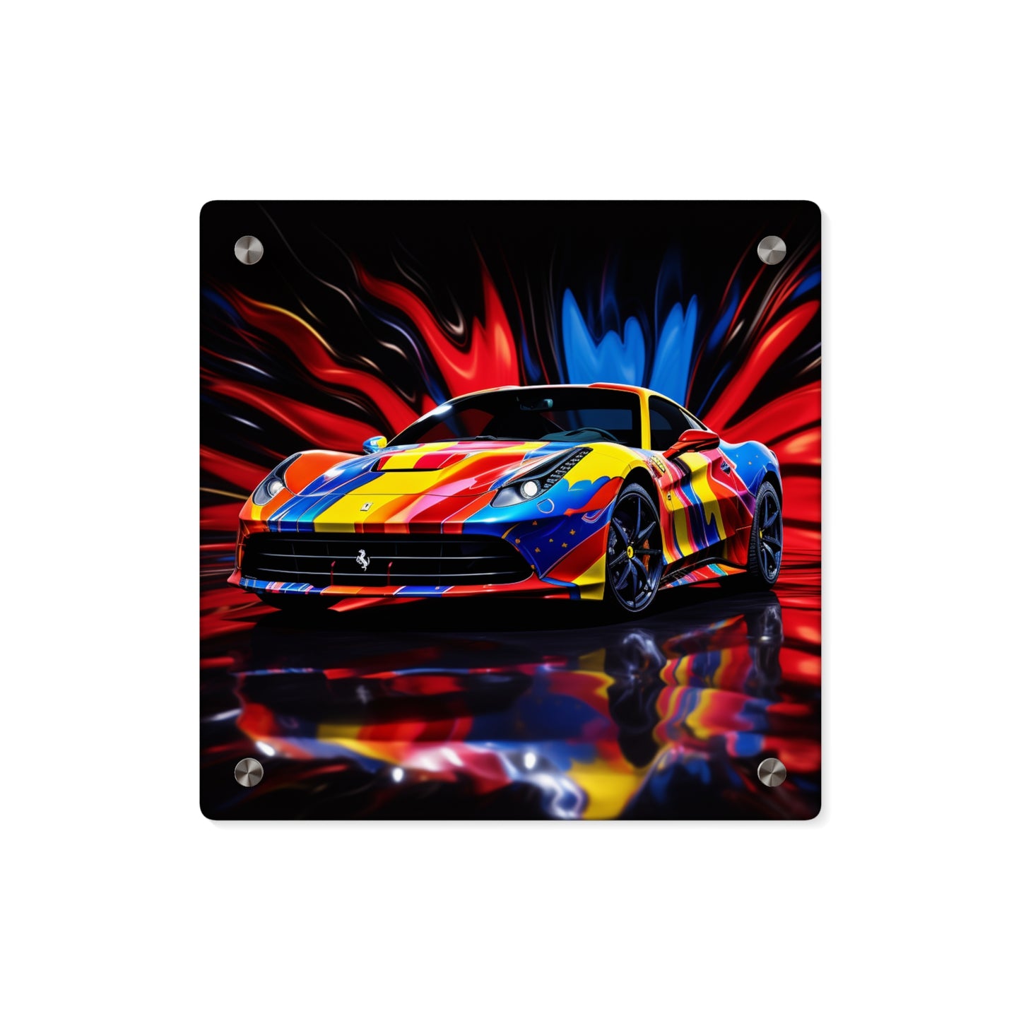 Acrylic Wall Art Panels Hyper Colorfull Ferrari 1