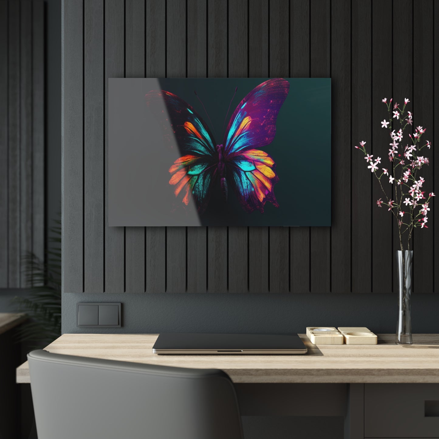 Acrylic Prints Hyper Colorful Butterfly Macro 4