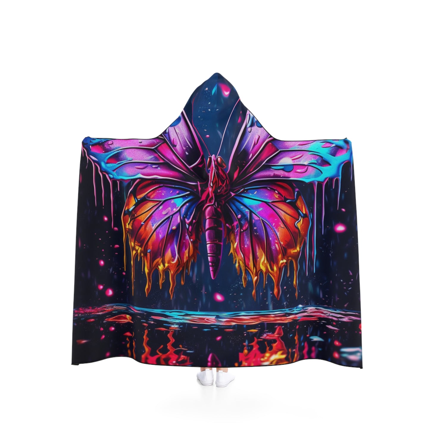 Hooded Blanket Pink Butterfly Flair 2
