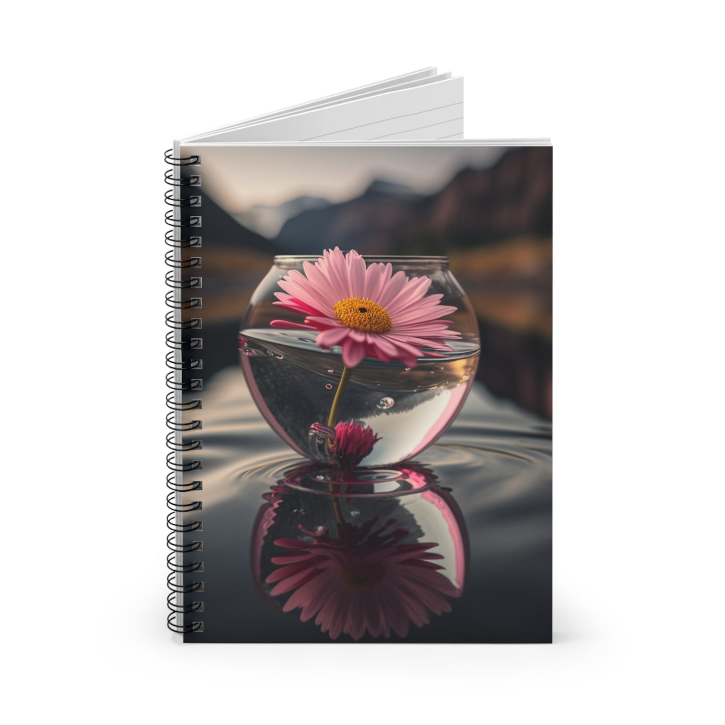 Spiral Notebook - Ruled Line Daisy in a vase 3