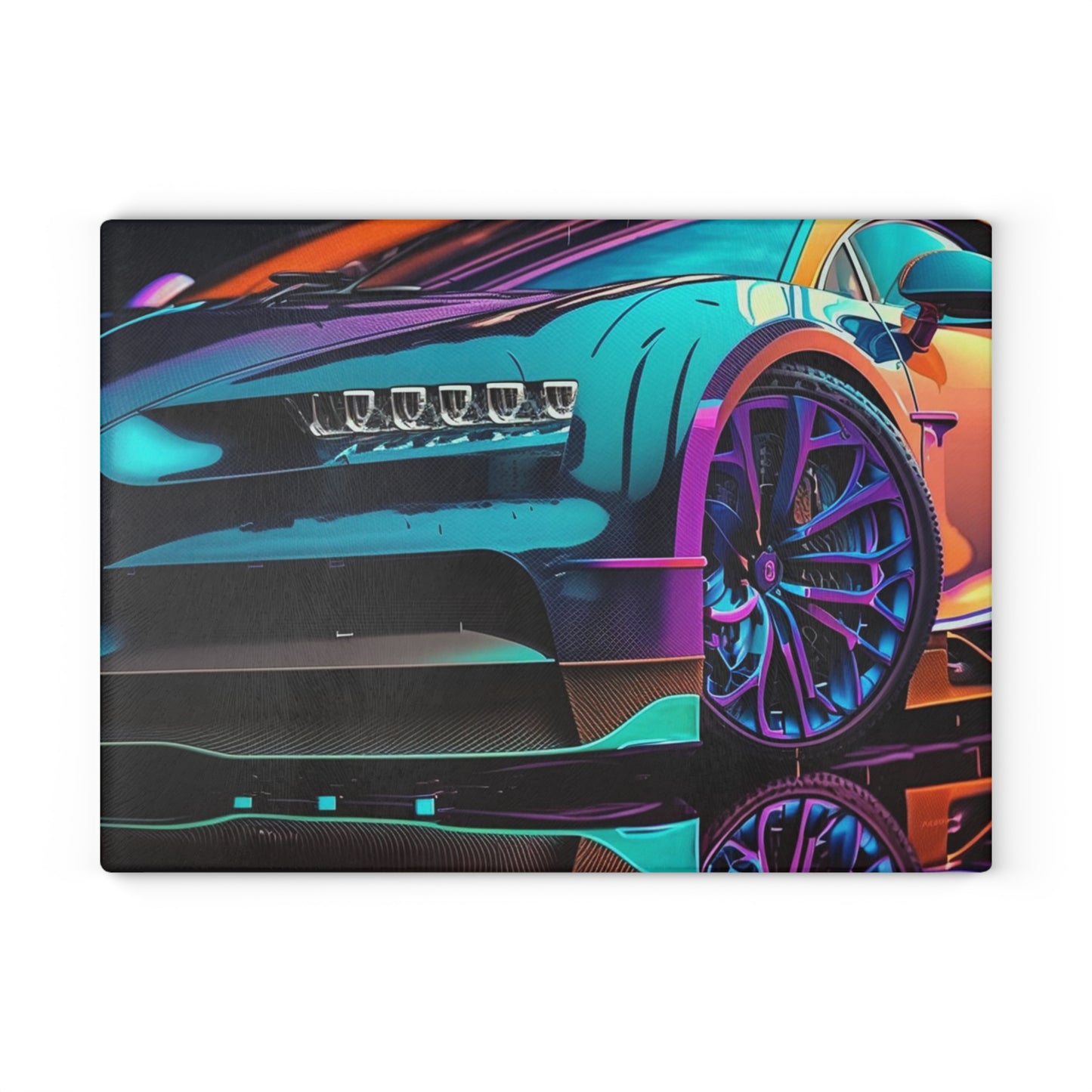 Glass Cutting Board Bugatti Neon Chiron 1