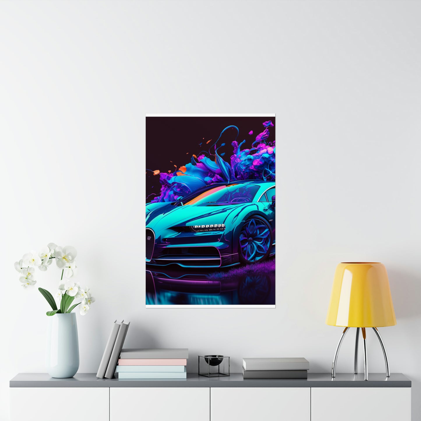 Premium Matte Vertical Posters Bugatti Neon Chiron 3