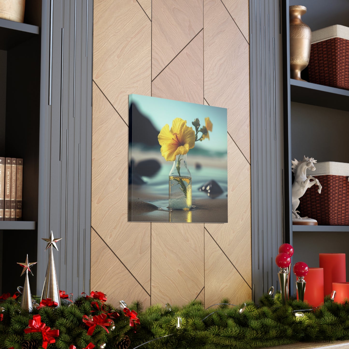 Canvas Gallery Wraps Yellow Hibiscus glass 3