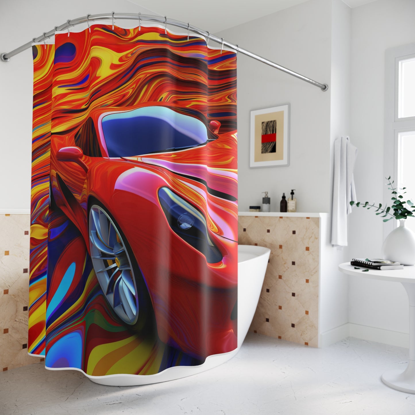 Polyester Shower Curtain Ferrari Water Fusion 4