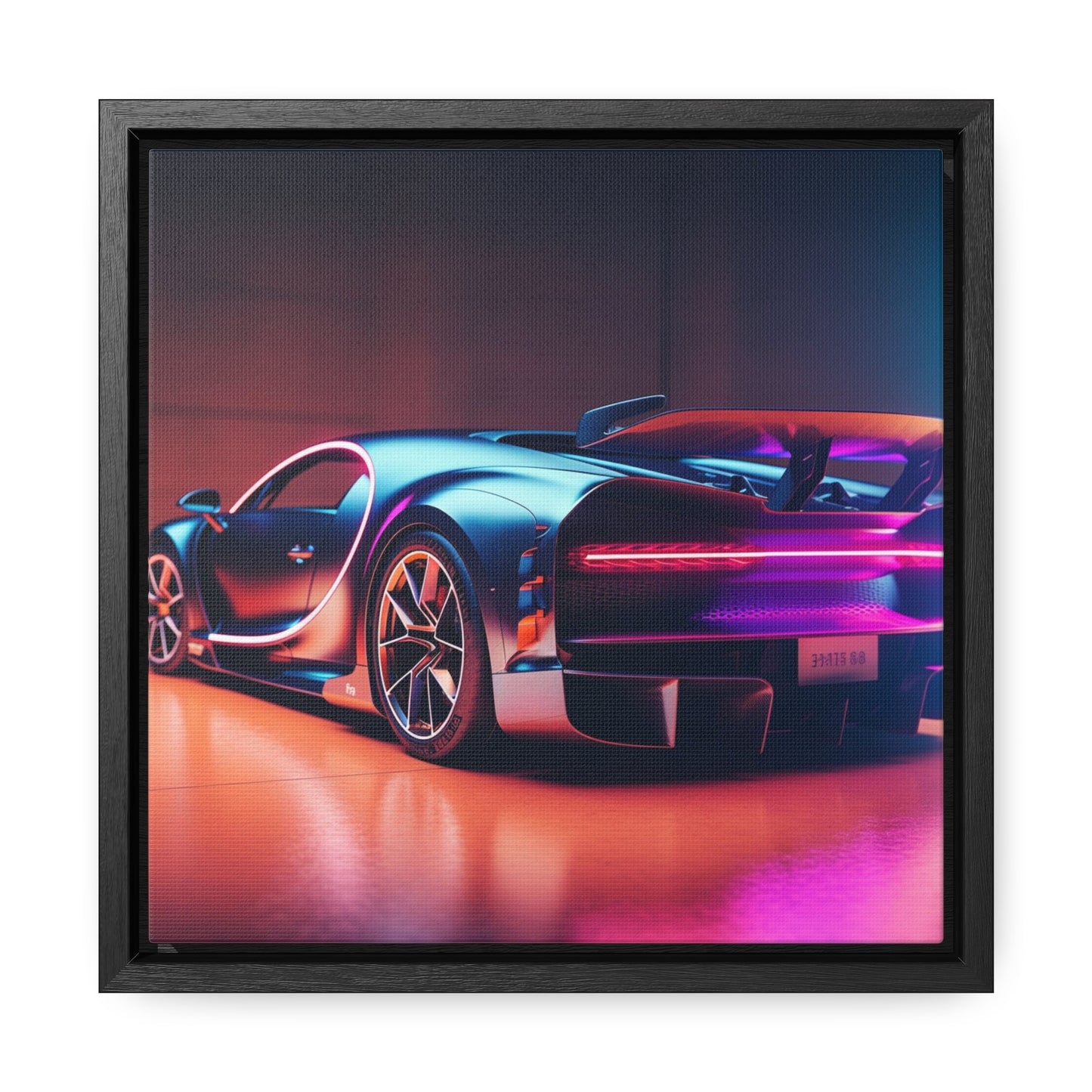 Gallery Canvas Wraps, Square Frame Hyper Bugatti Neon Chiron 2