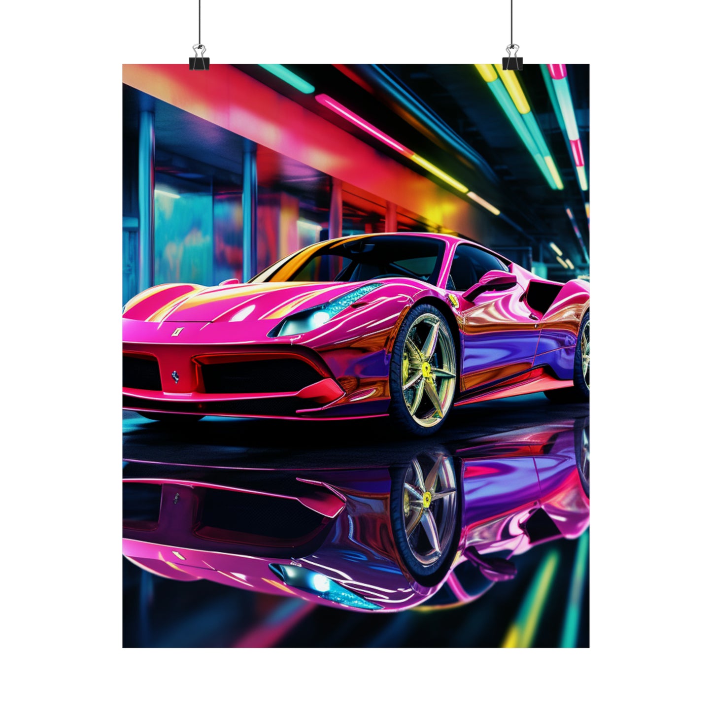 Premium Matte Vertical Posters Pink Macro Ferrari 4