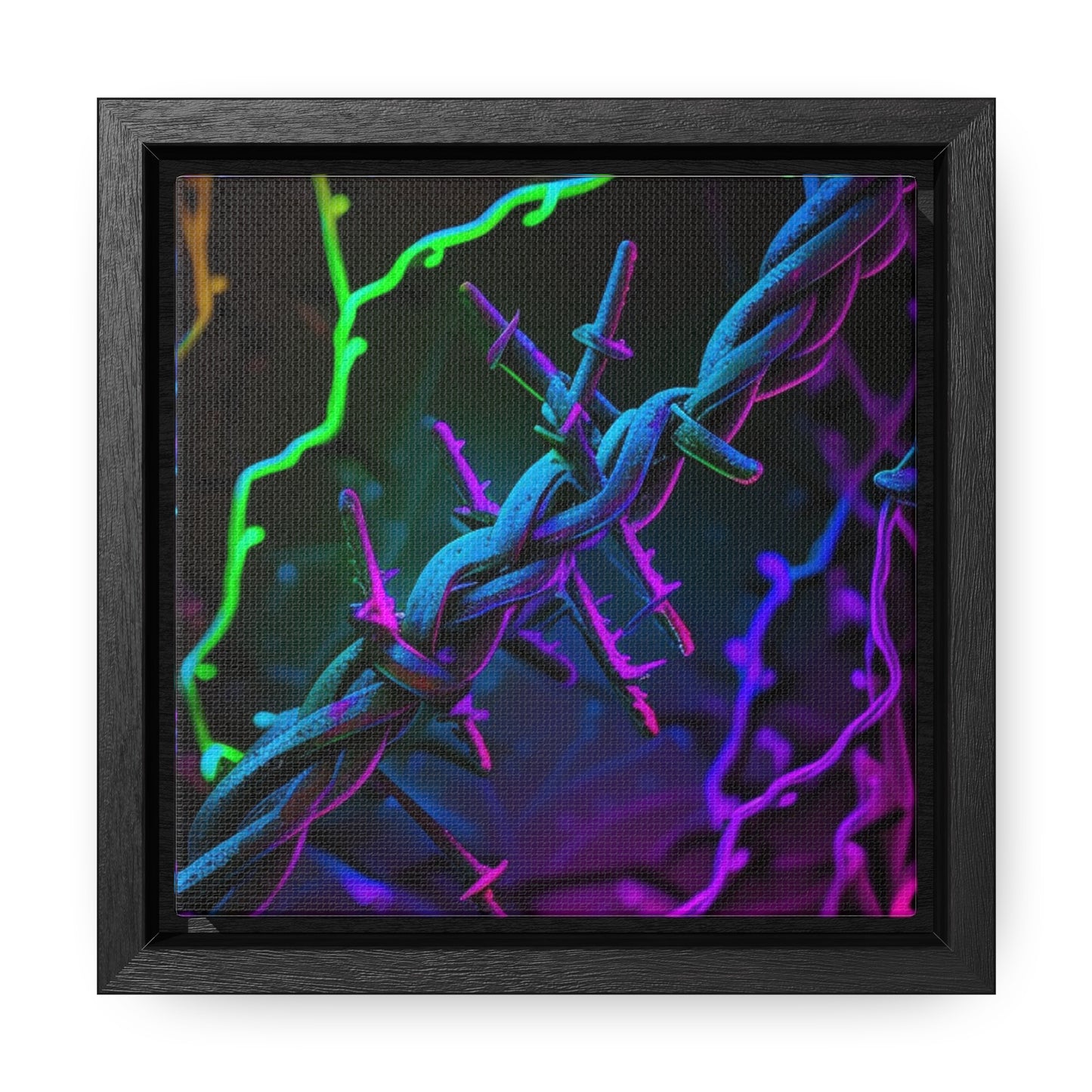Gallery Canvas Wraps, Square Frame Macro Neon Barbs 4