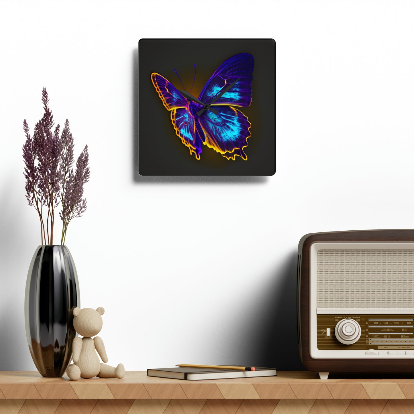 Acrylic Wall Clock Thermal Butterfly 4