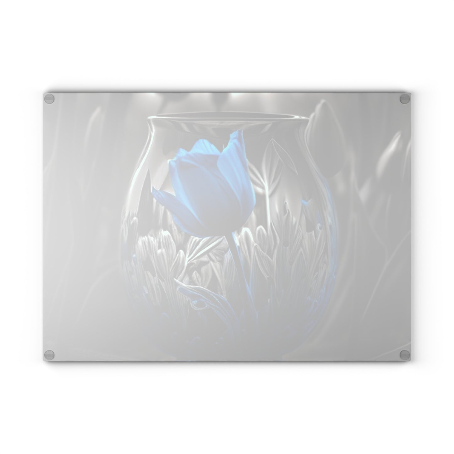 Glass Cutting Board Tulip Blue 1