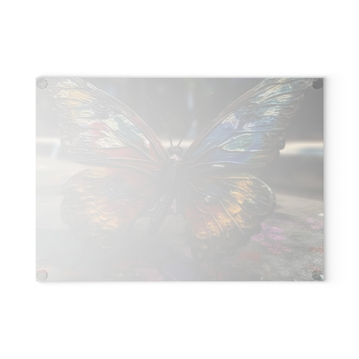 Glass Cutting Board Liquid Street Butterfly 3