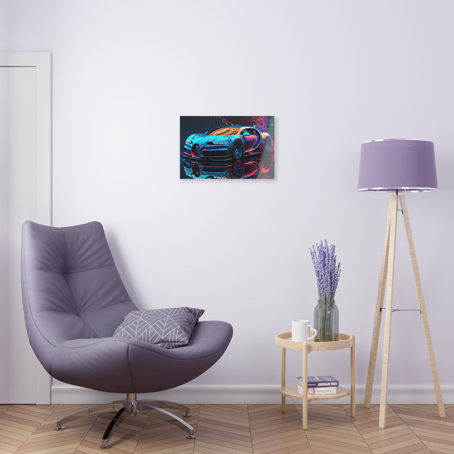 Acrylic Prints Bugatti Neon Chiron 4