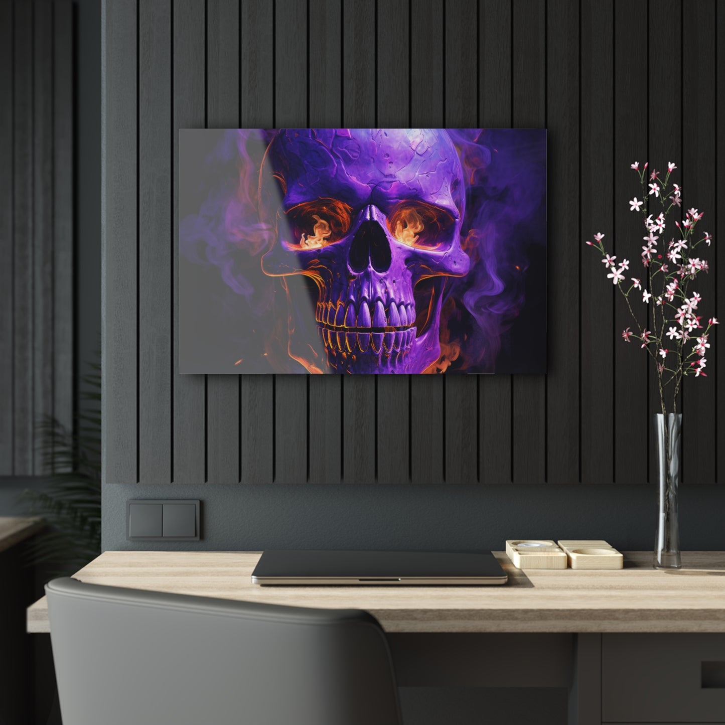 Acrylic Prints Skull Flames 1