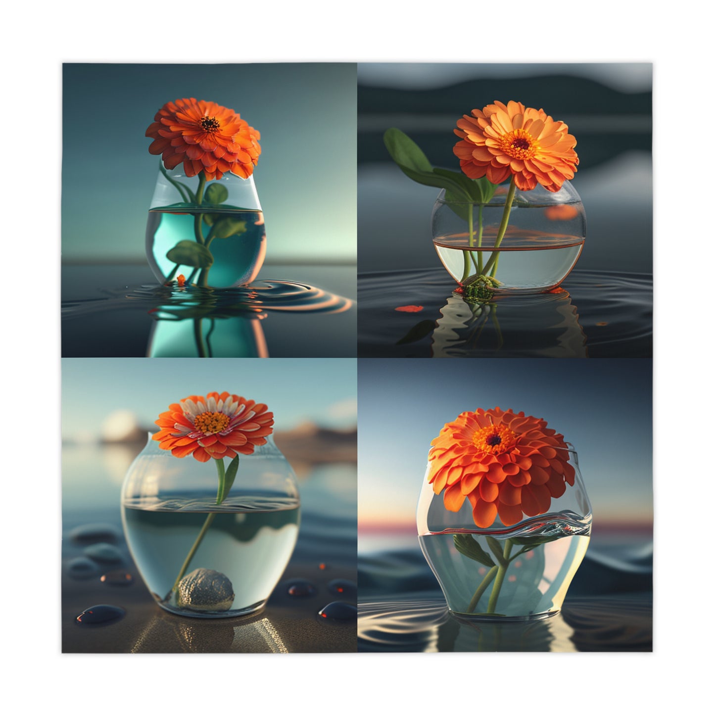 Tablecloth Orange Zinnia 5