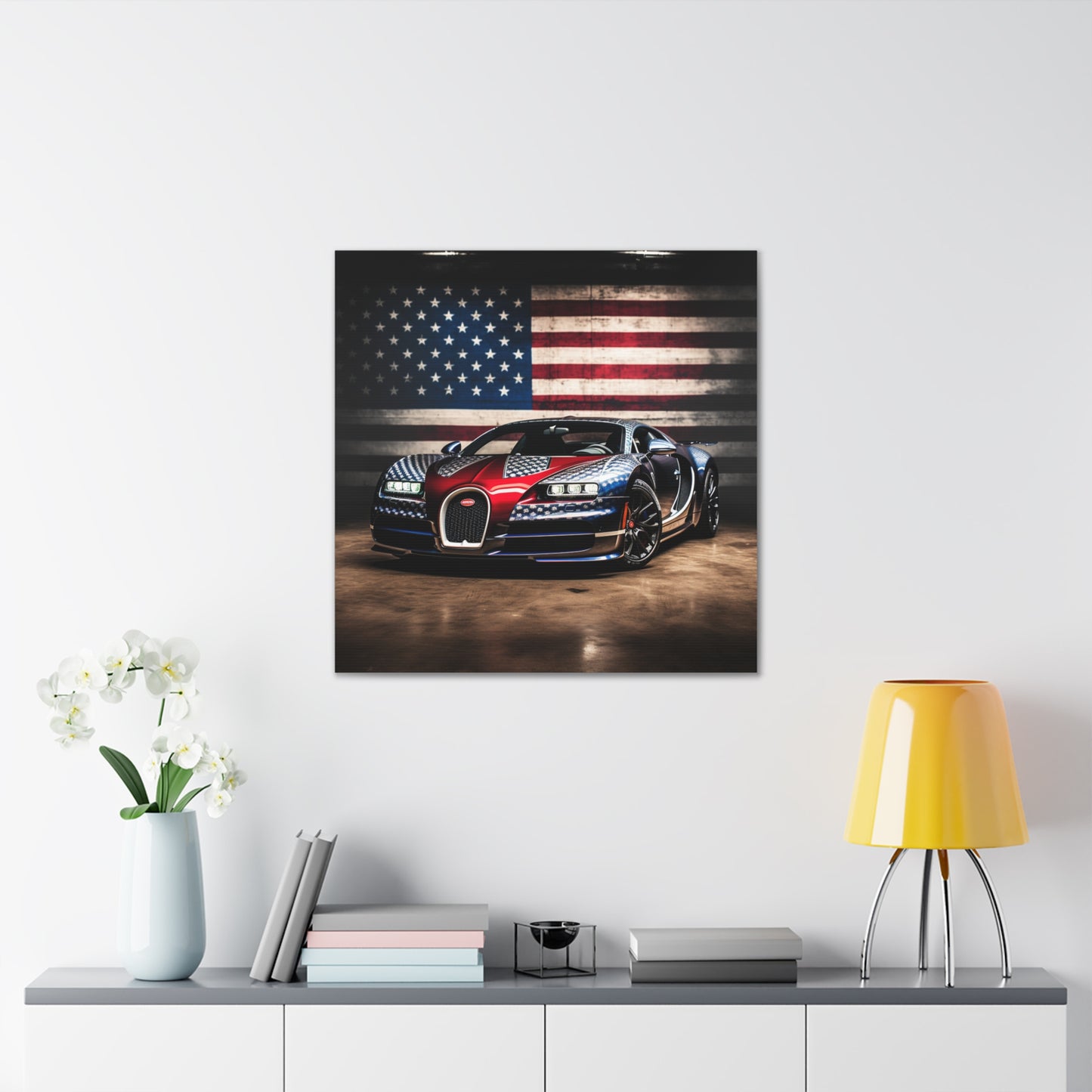 Canvas Gallery Wraps Bugatti American Flag 1