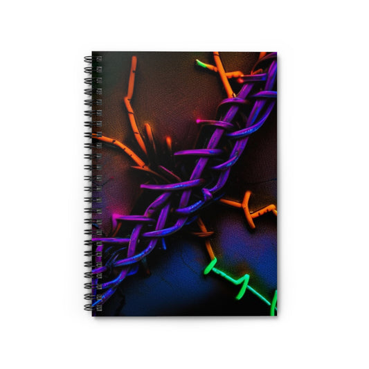 Spiral Notebook - Ruled Line Macro Neon Barbs 2