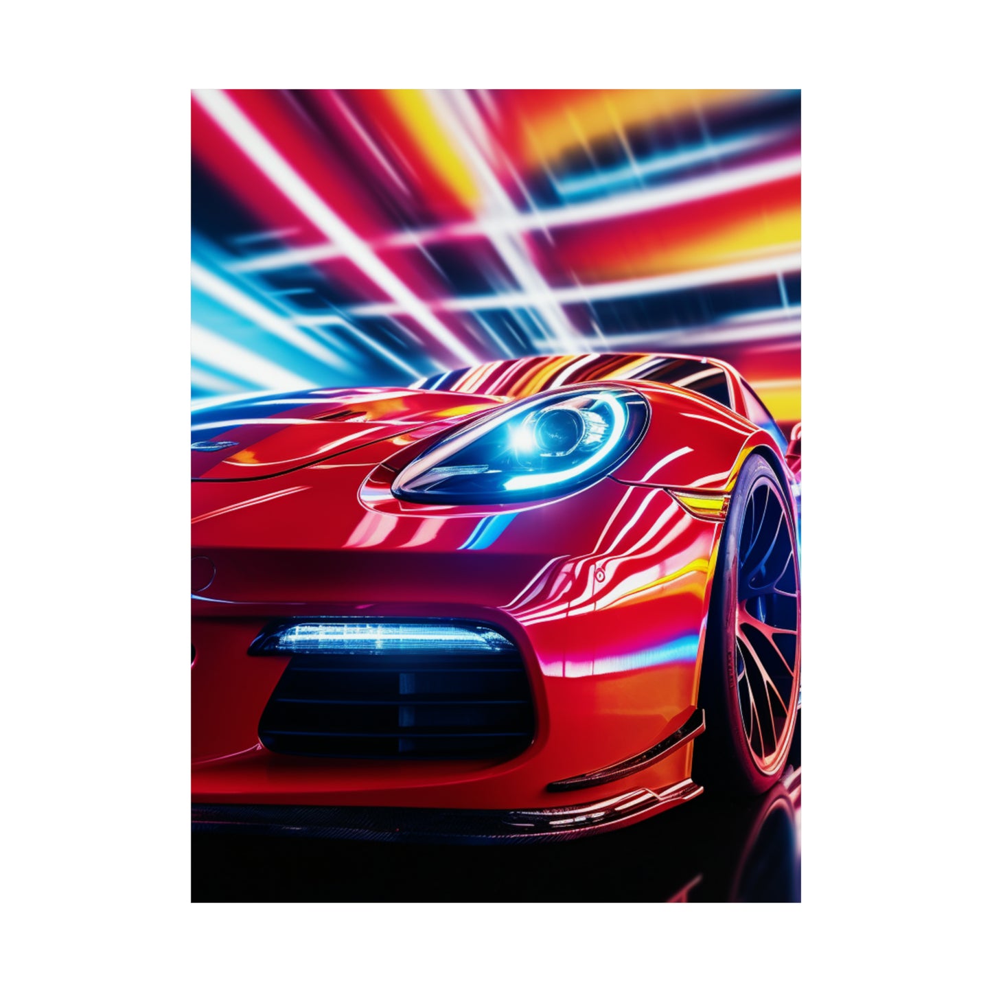 Premium Matte Vertical Posters Macro Flag Ferrari 1