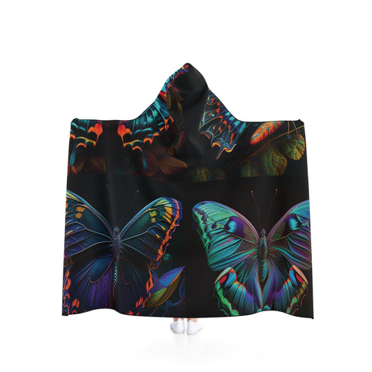 Hooded Blanket Hue Neon Butterfly 5