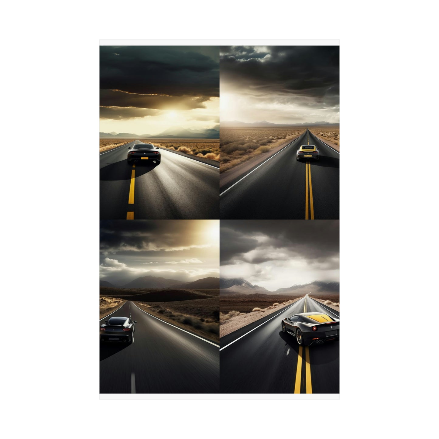 Premium Matte Vertical Posters Ferrari Road 5