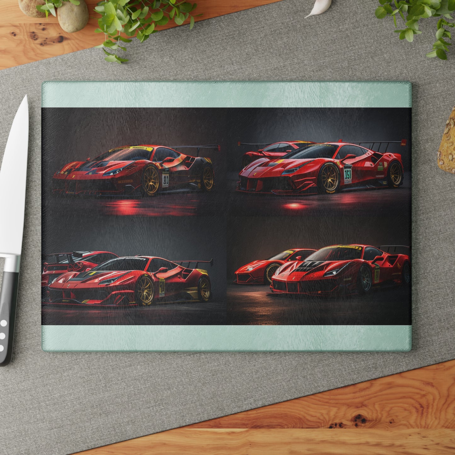 Glass Cutting Board Ferrari Red 5