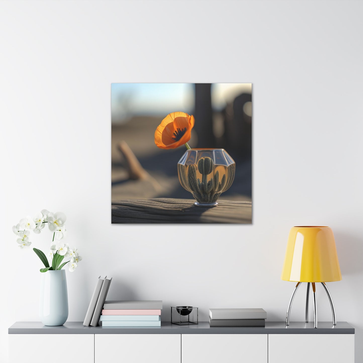 Canvas Gallery Wraps Orange Poppy in a Vase 2