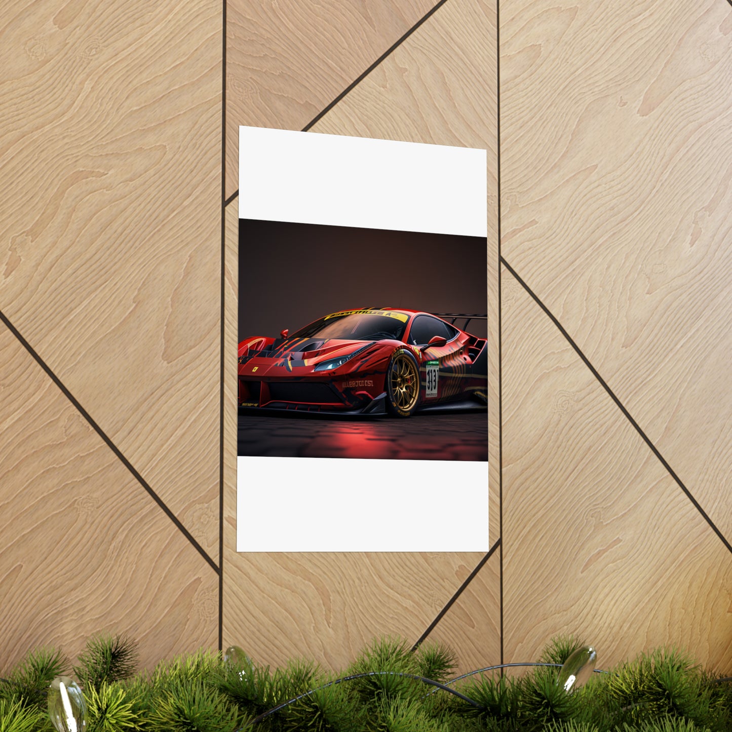 Premium Matte Vertical Posters Ferrari Red 1