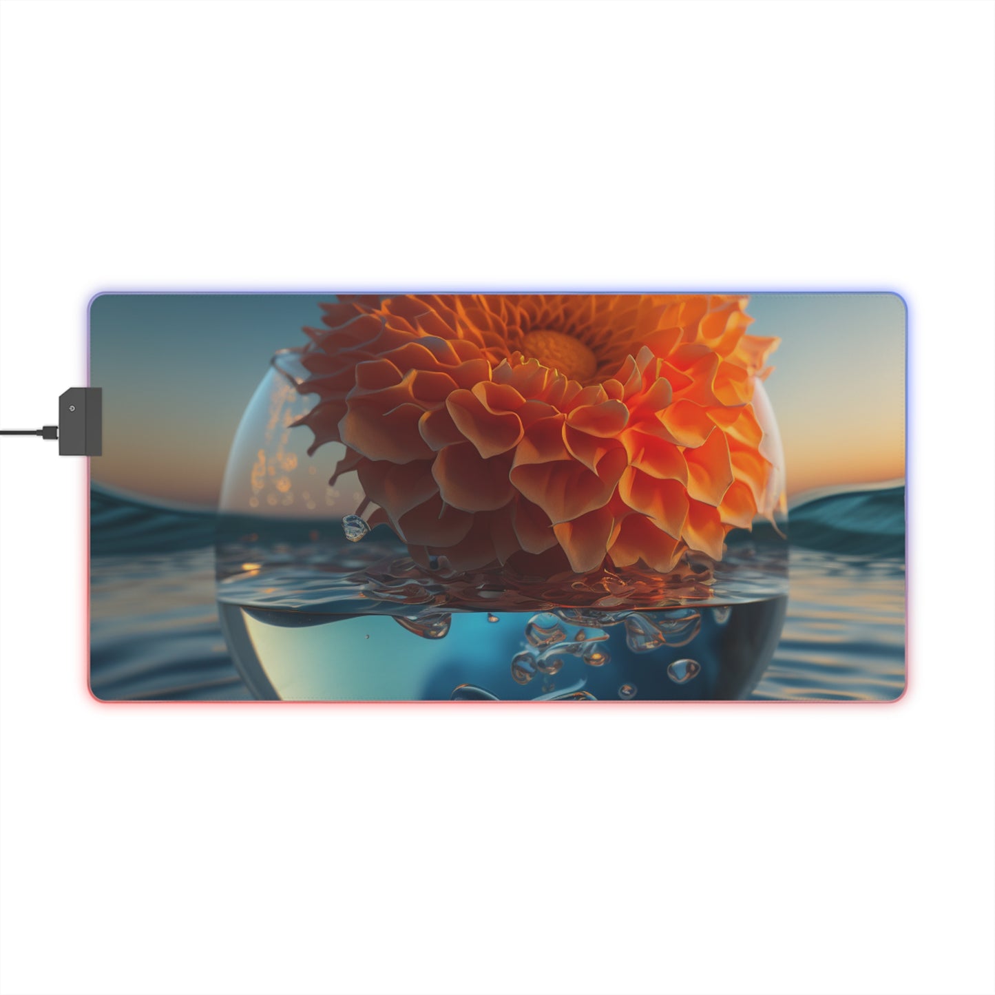 LED Gaming Mouse Pad Dahlia Orange 4