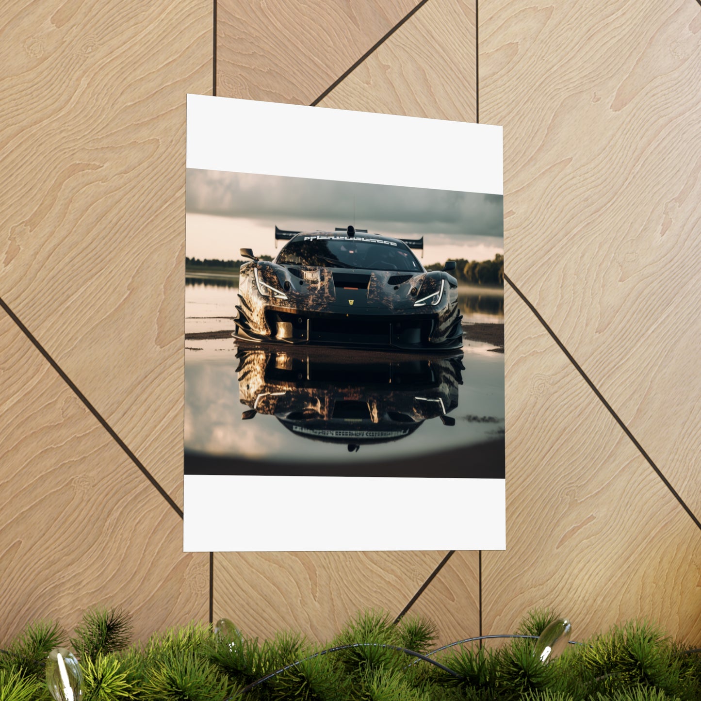 Premium Matte Vertical Posters Ferrari Lake 3