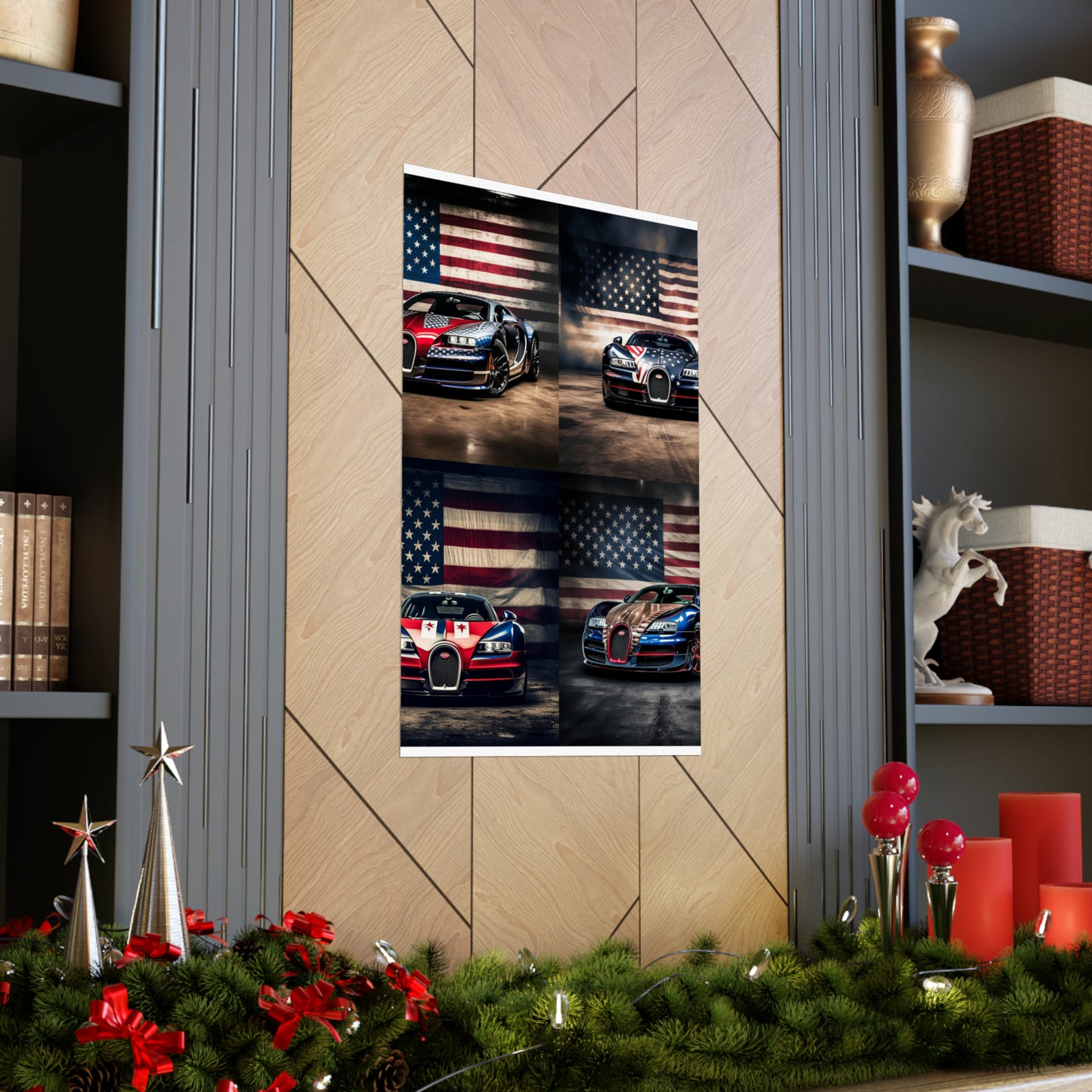 Premium Matte Vertical Posters Bugatti American Flag 5