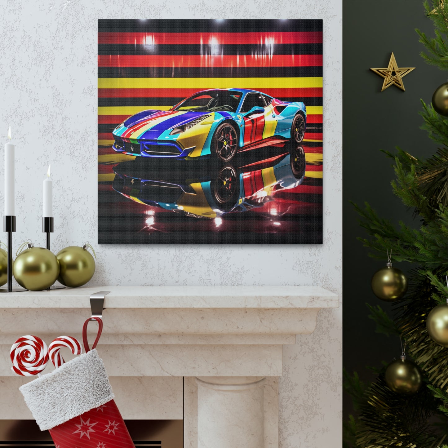 Canvas Gallery Wraps Hyper Colorfull Ferrari 2