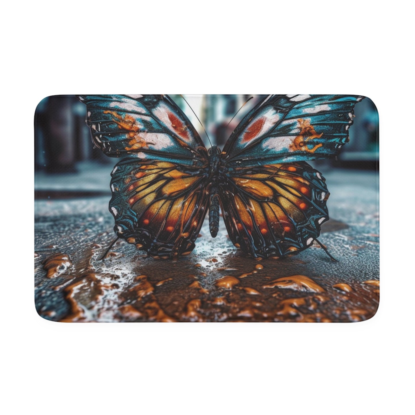 Memory Foam Bath Mat Water Butterfly Street 3