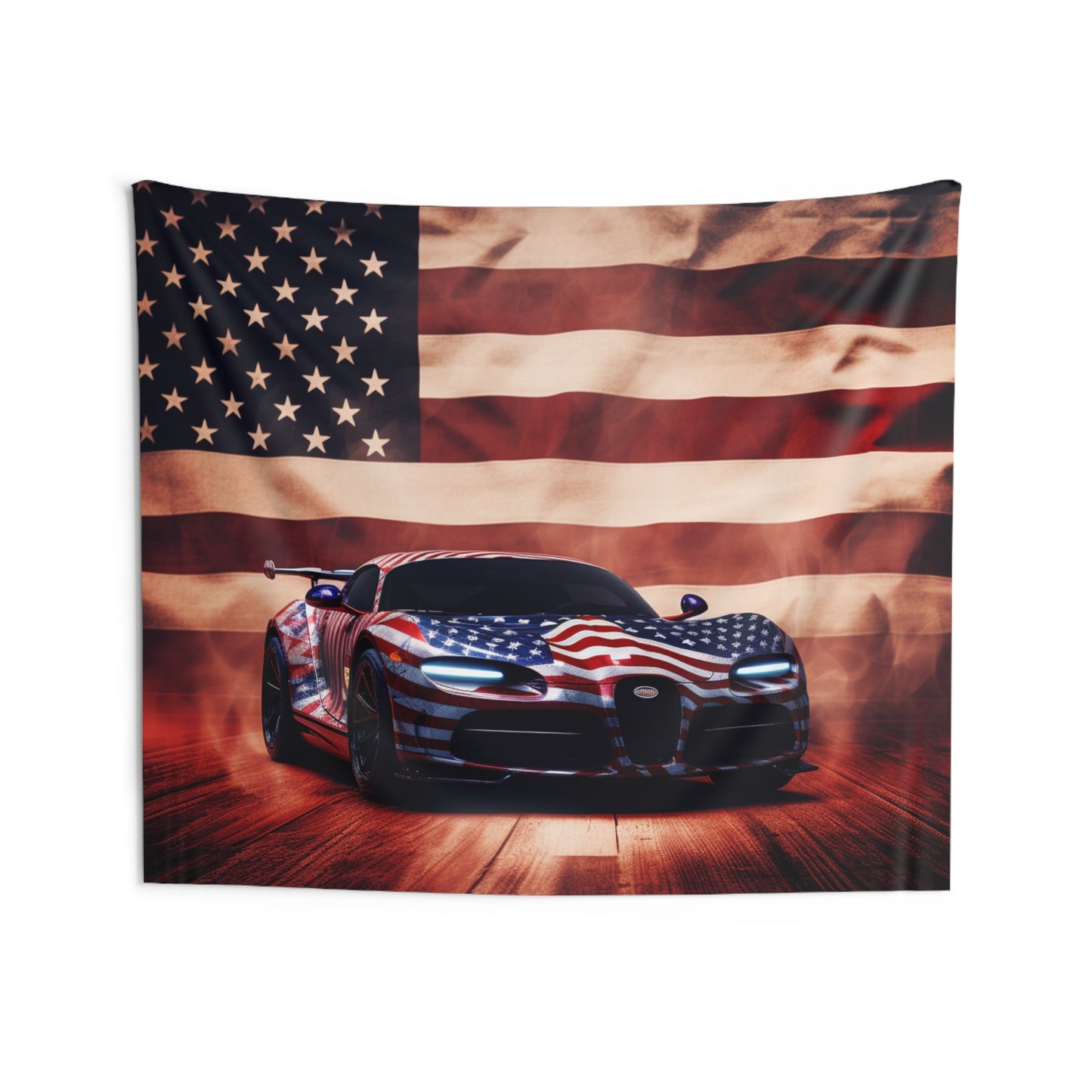 Indoor Wall Tapestries Abstract American Flag Background Bugatti 2