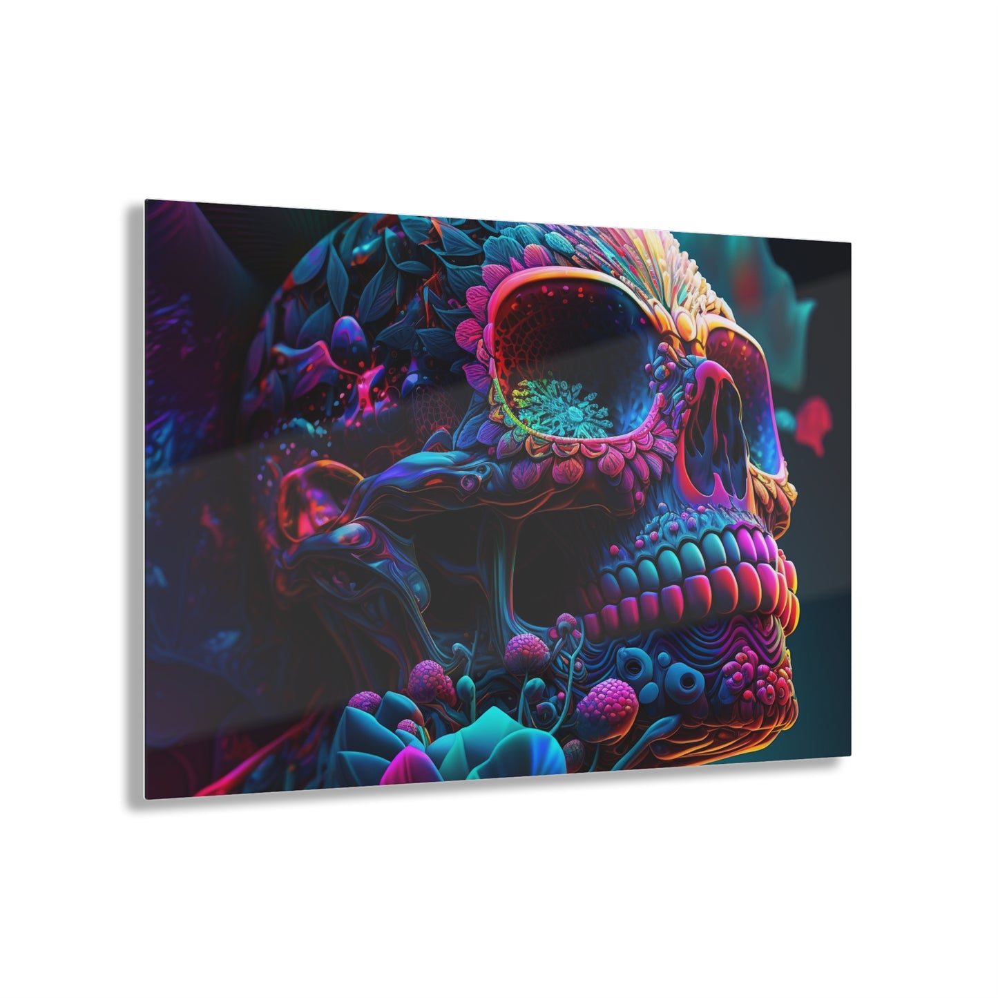 Acrylic Prints Florescent Skull Death 3