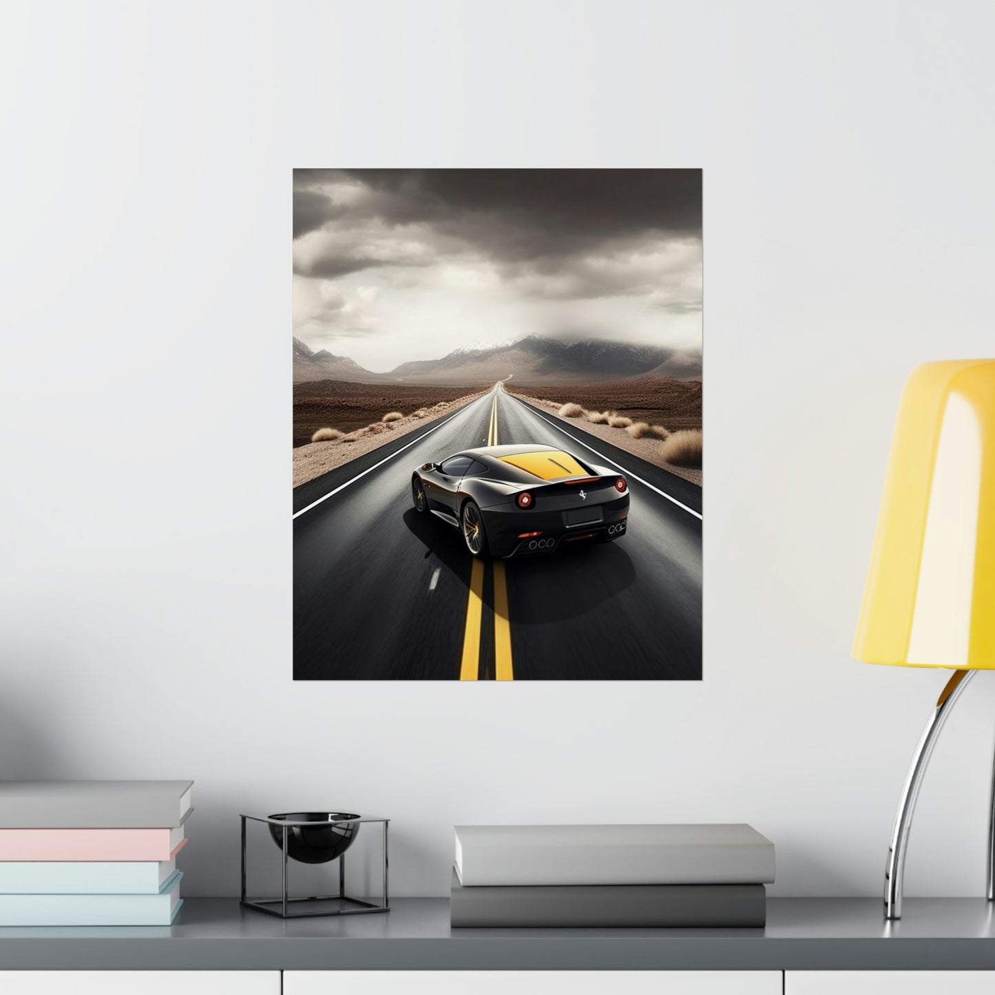 Premium Matte Vertical Posters Ferrari Road 4