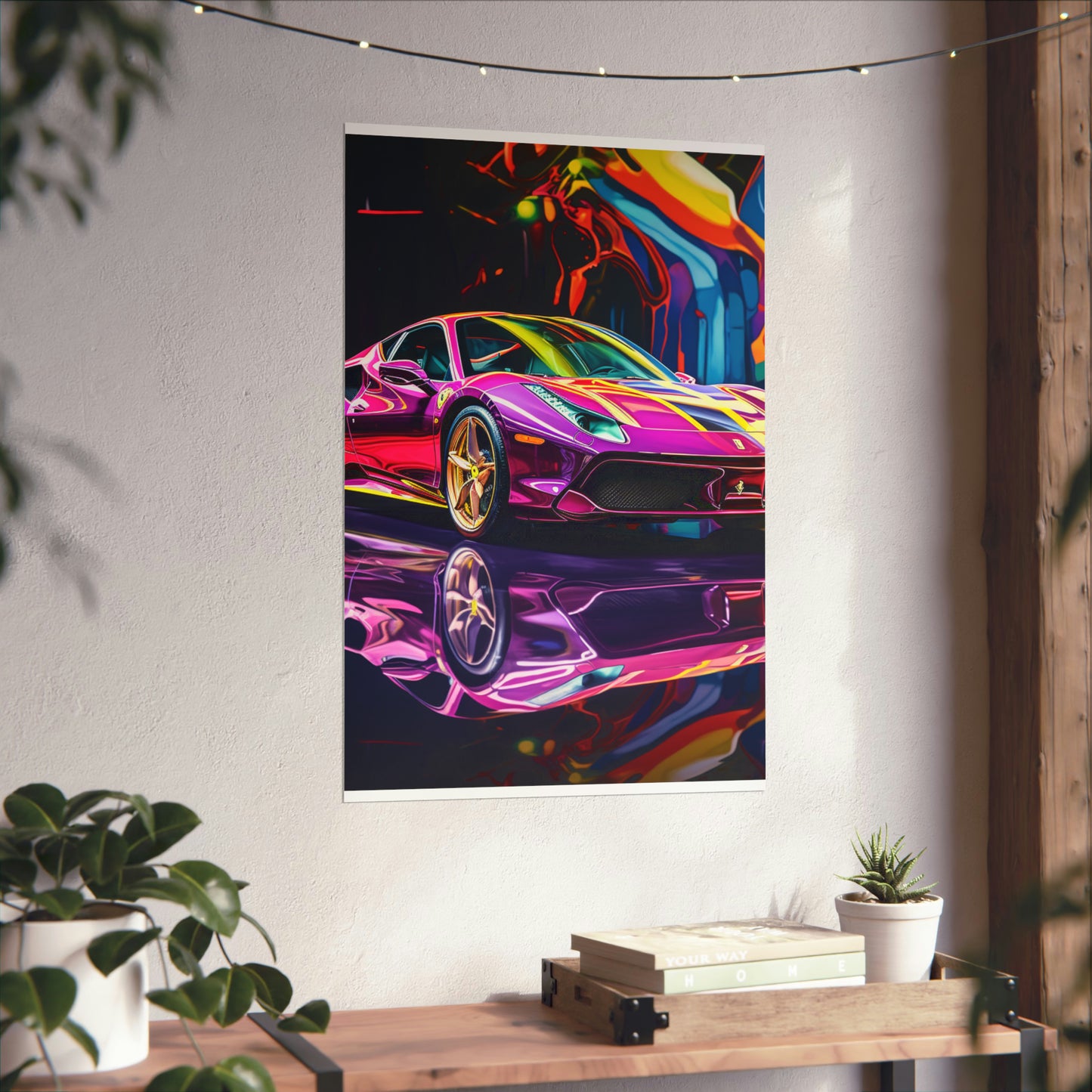 Premium Matte Vertical Posters Pink Macro Ferrari 2